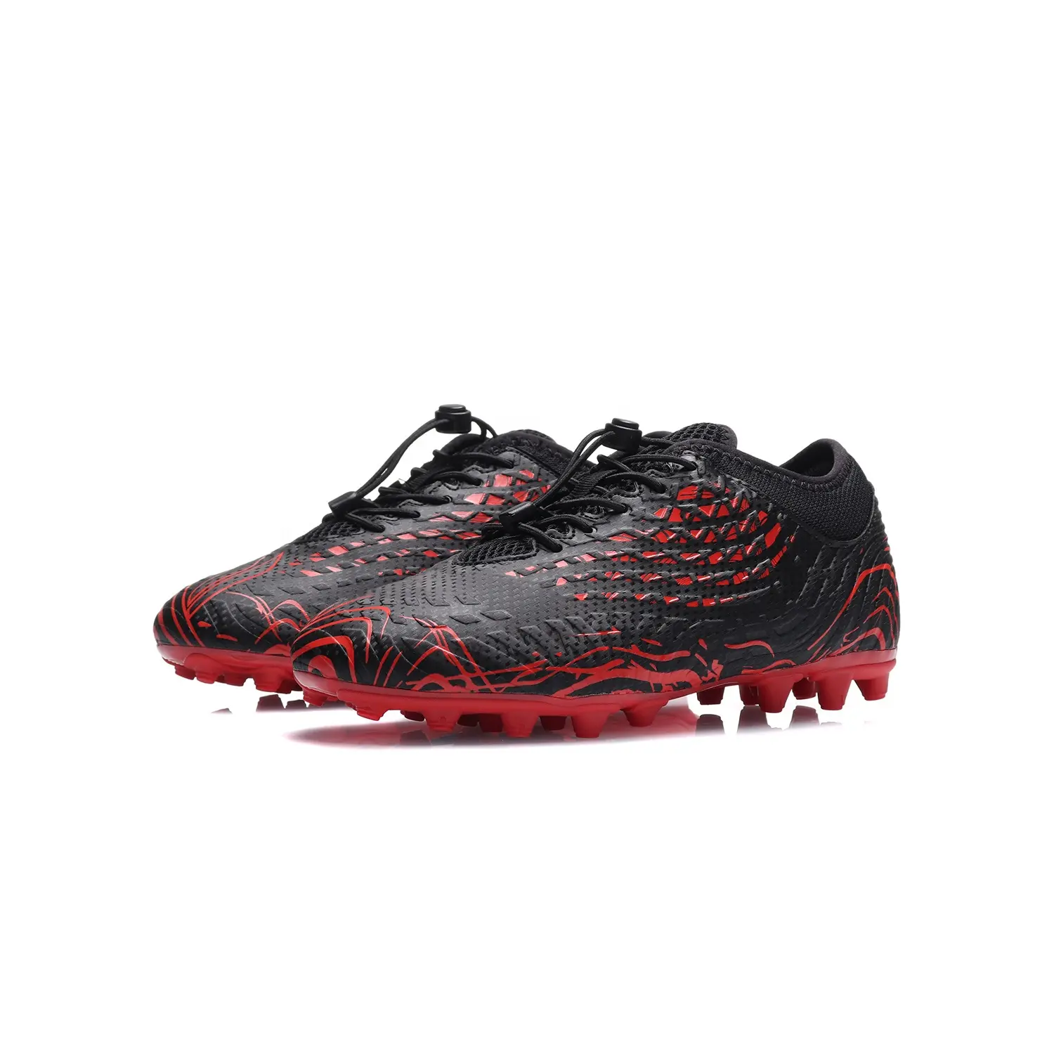 China Hot Sales OEM Microfiber Leather Waterproof Professional Outdoor Football Athletic Shoes Soccer